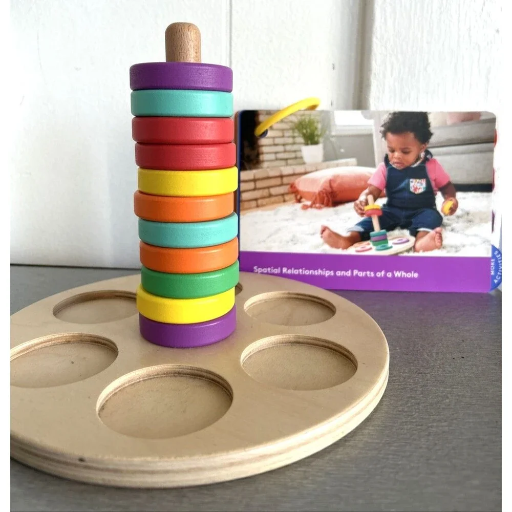 LOVEVERY Wooden Flexible 11 Ring Stacker Babbler Kit 13-15M & Play Guide